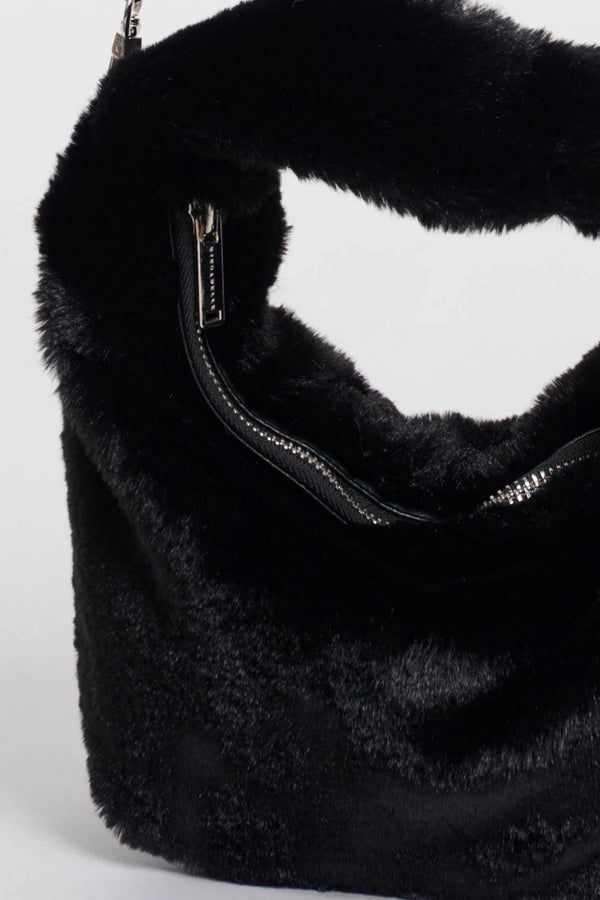Cheryl Small Faux Fur Crossbody Bag Black
